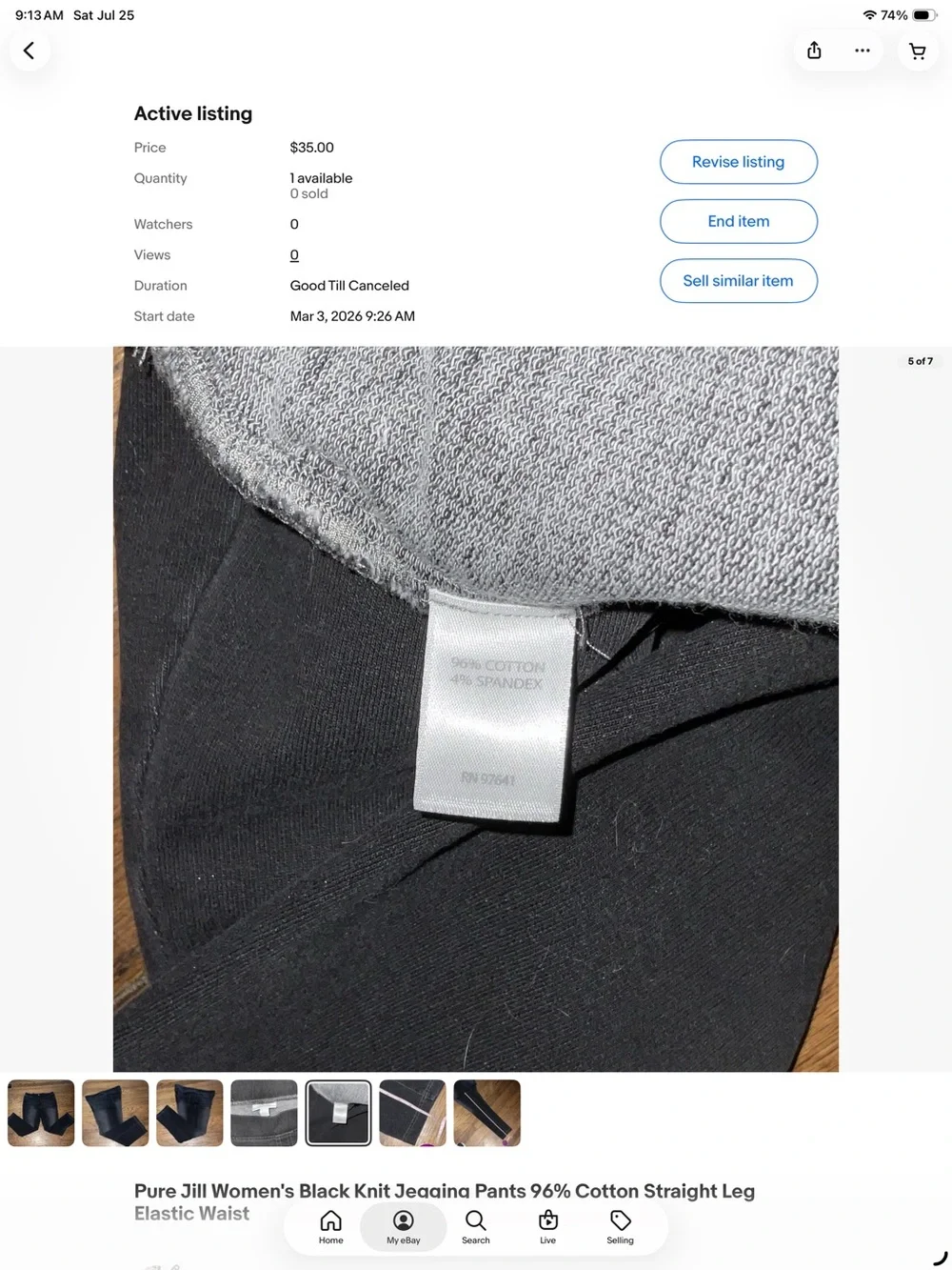 J. Jill Black Stretch Jeggings with Faded Detailing